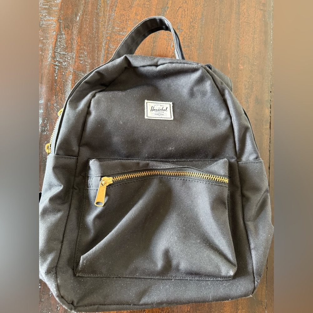 Darling, Classic Hershel Supply Company Black Backpack with Red Stripe Lining 🎒